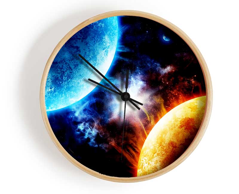 Hot And Cold Galaxies Clock - Wallart-Direct UK