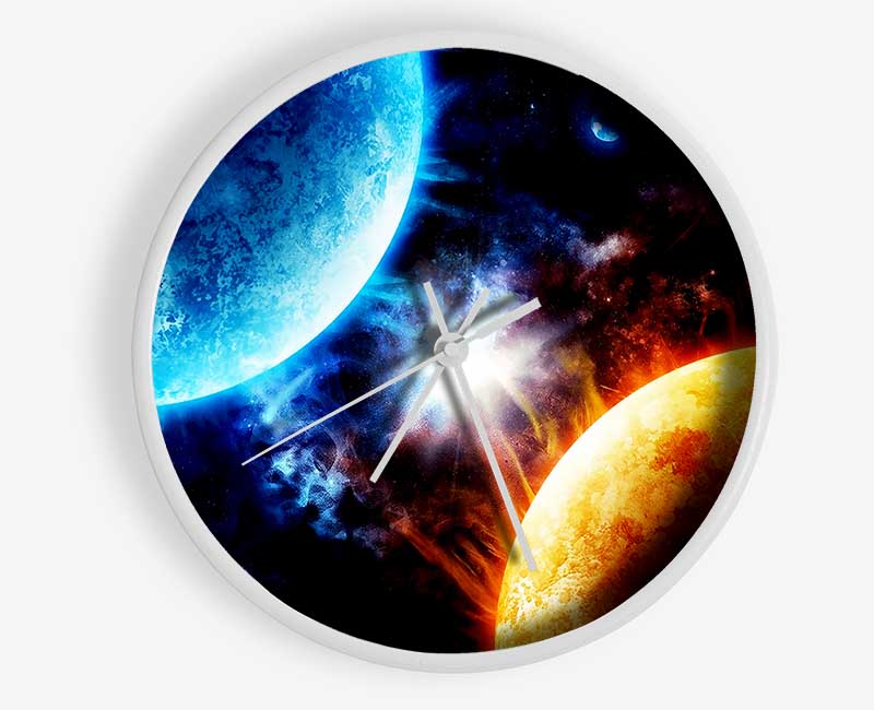 Hot And Cold Galaxies Clock - Wallart-Direct UK