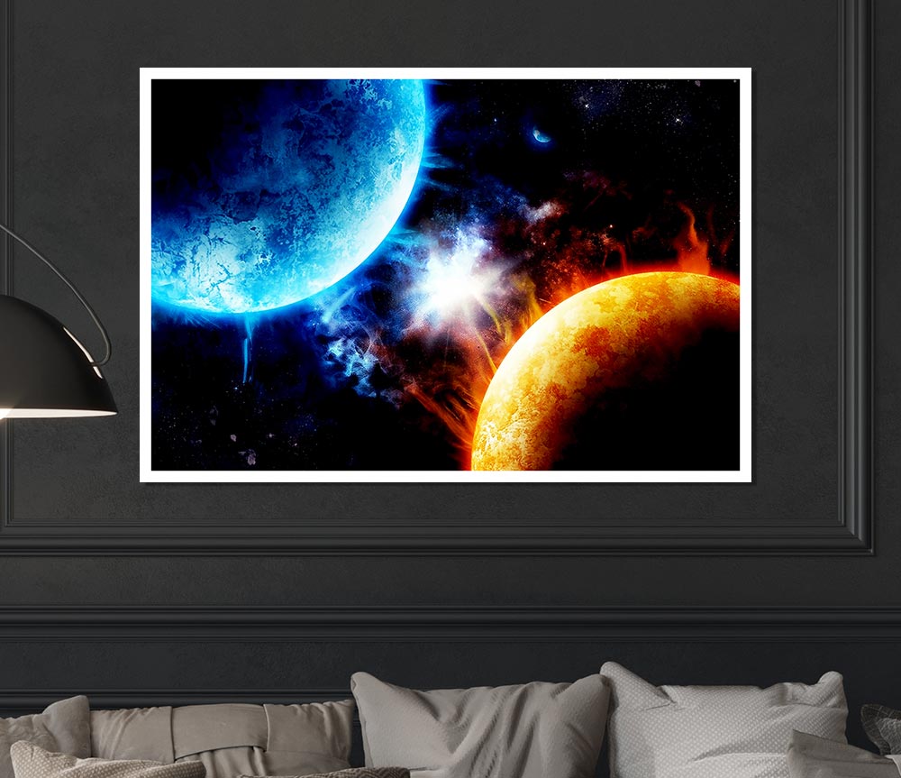 Hot And Cold Galaxies Print Poster Wall Art