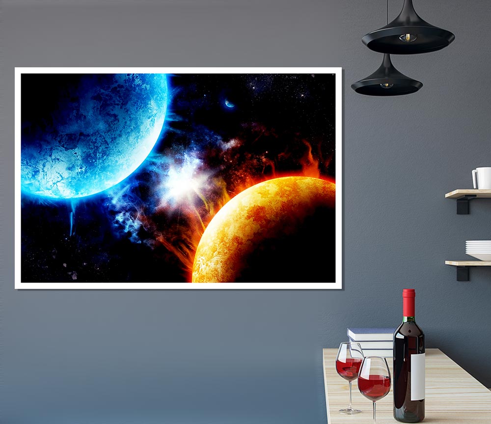 Hot And Cold Galaxies Print Poster Wall Art