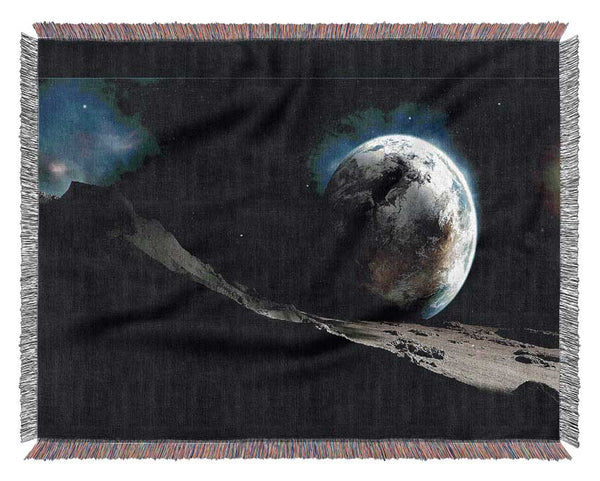 Earth From Mars Woven Blanket