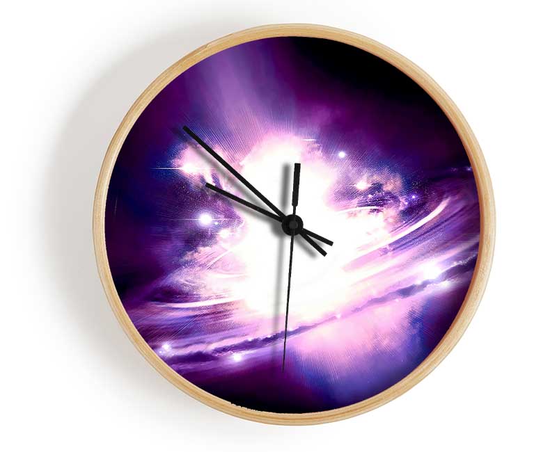 Pink Exploding Star Clock - Wallart-Direct UK