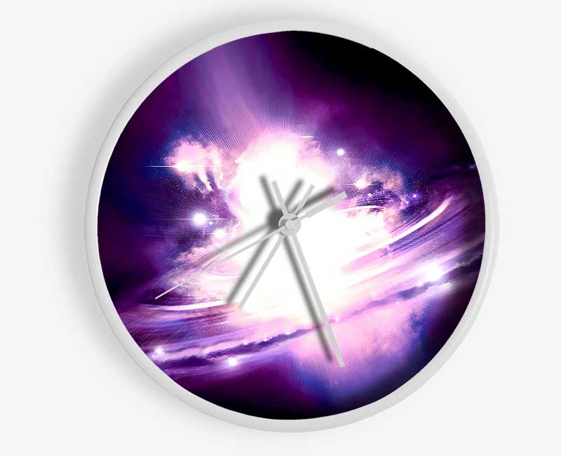 Pink Exploding Star Clock - Wallart-Direct UK