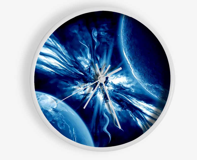 Blue Winged Planets Clock - Wallart-Direct UK