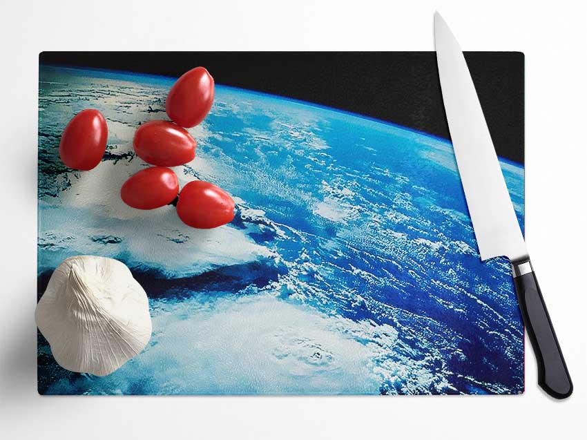 The Earth From Above Glass Chopping Board