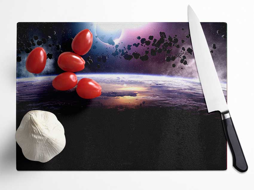 Asteroids Eclipse Glass Chopping Board