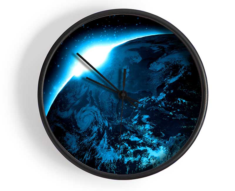 Sunrise Over Planet Clock - Wallart-Direct UK