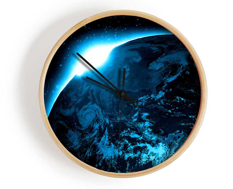 Sunrise Over Planet Clock - Wallart-Direct UK