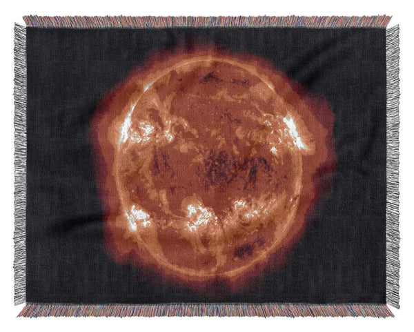 Red Sun Fire Glow Woven Blanket