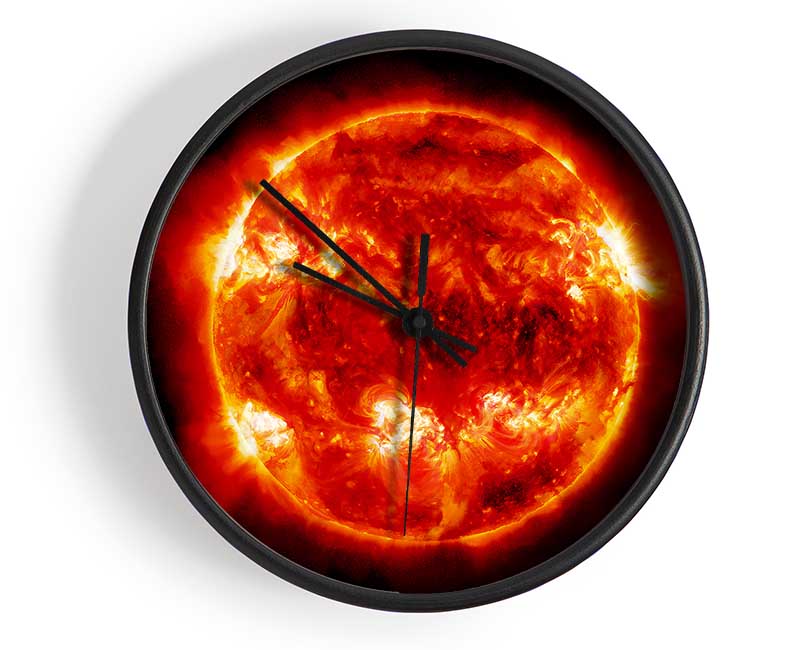 Red Sun Fire Glow Clock - Wallart-Direct UK