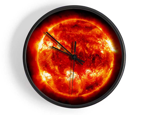 Red Sun Fire Glow Clock - Wallart-Direct UK