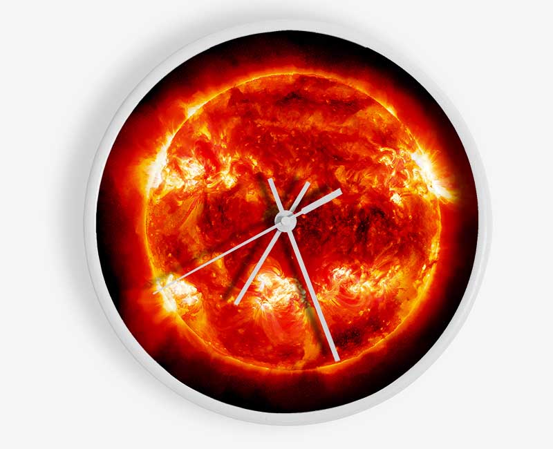 Red Sun Fire Glow Clock - Wallart-Direct UK