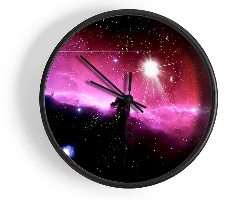 Horsehead Nebula With Shooting Stars Clock - Wallart-Direct UK