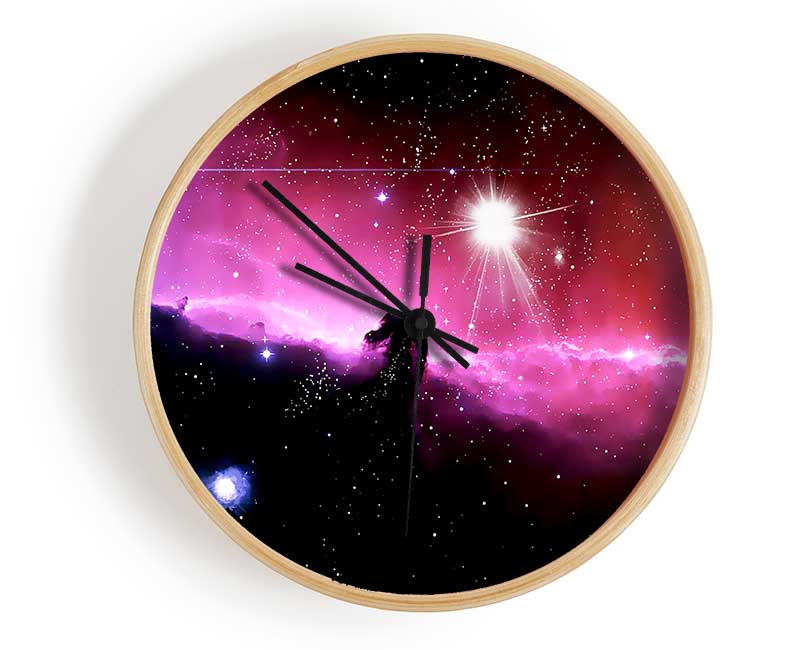 Horsehead Nebula With Shooting Stars Clock - Wallart-Direct UK