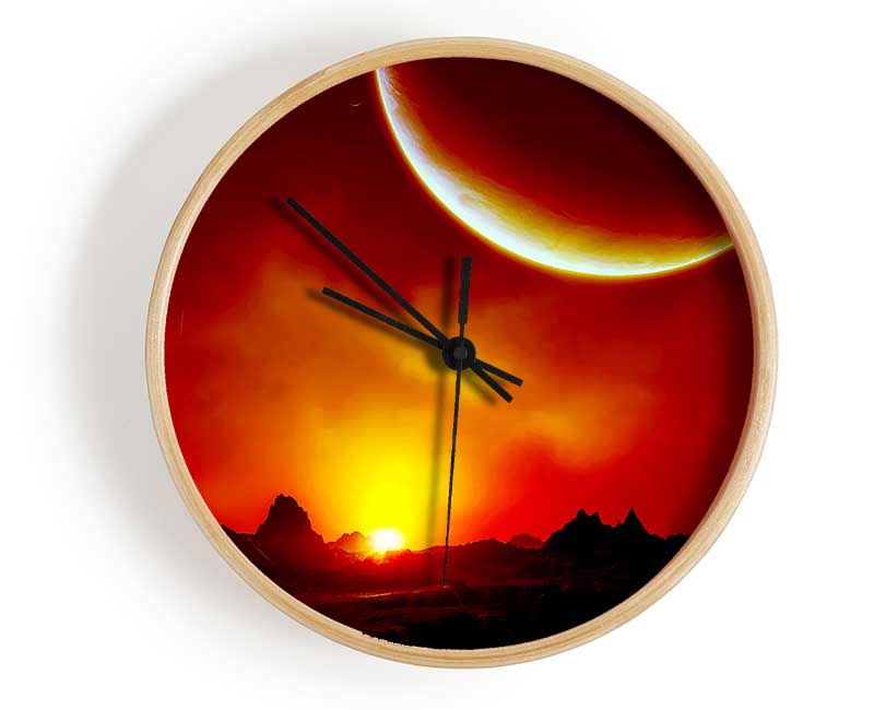 Red Sunrise On Mars Clock - Wallart-Direct UK