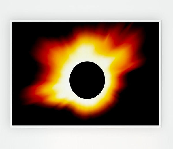 Blazing Sun Behind The Eclipse Print Poster Wall Art