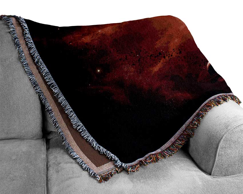 Eclipse Of The Red Planet Woven Blanket