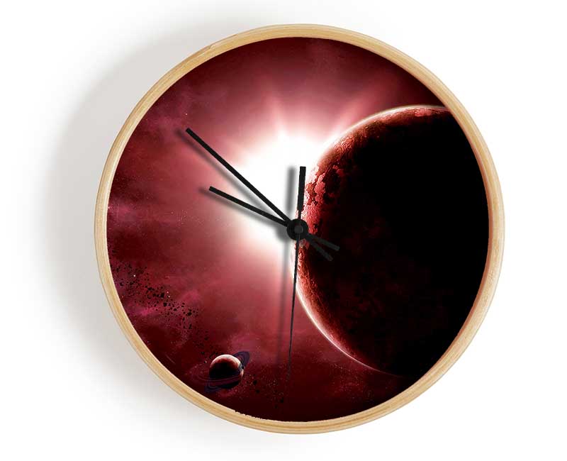 Eclipse Of The Red Planet Clock - Wallart-Direct UK