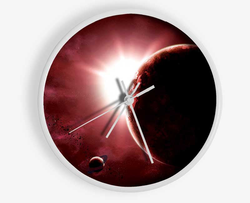 Eclipse Of The Red Planet Clock - Wallart-Direct UK