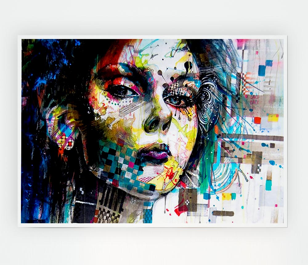 Girl Colours Print Poster Wall Art