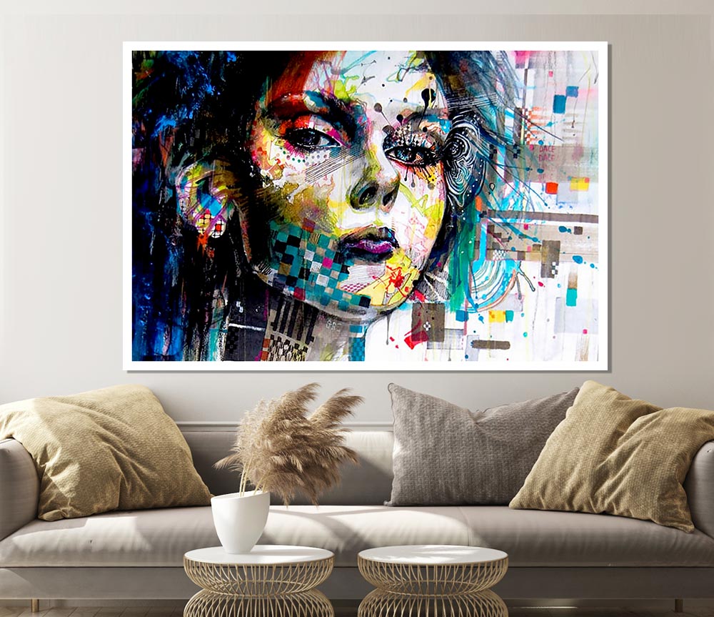 Girl Colours Print Poster Wall Art