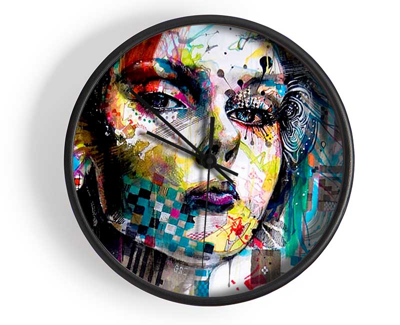 Girl Colours Clock - Wallart-Direct UK