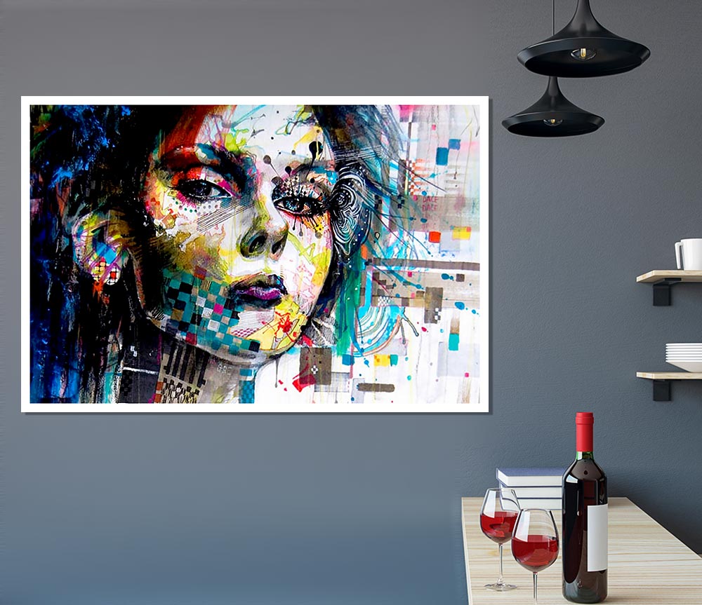 Girl Colours Print Poster Wall Art