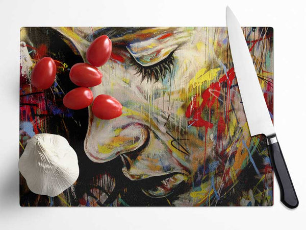 Woman Beauty Glass Chopping Board