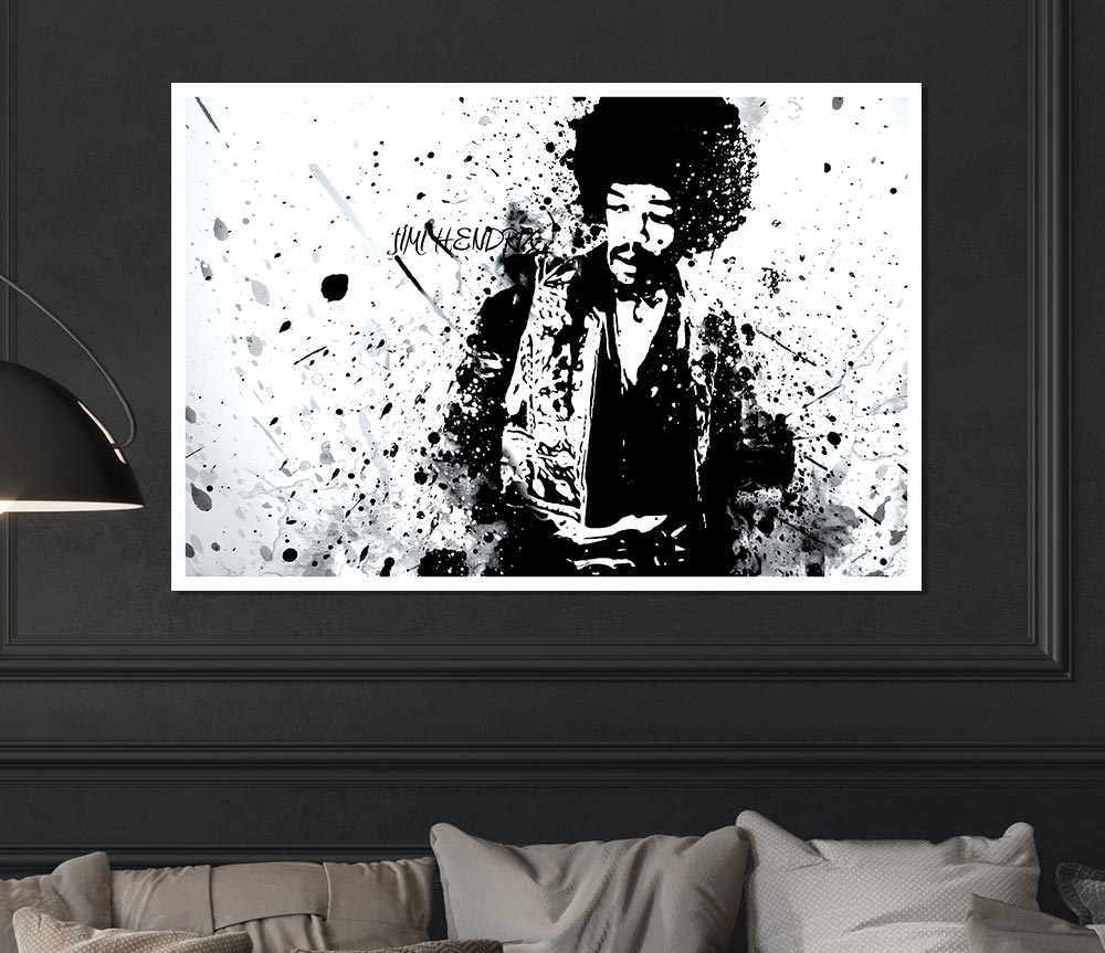 Jimi Hendrix Splash Print Poster Wall Art