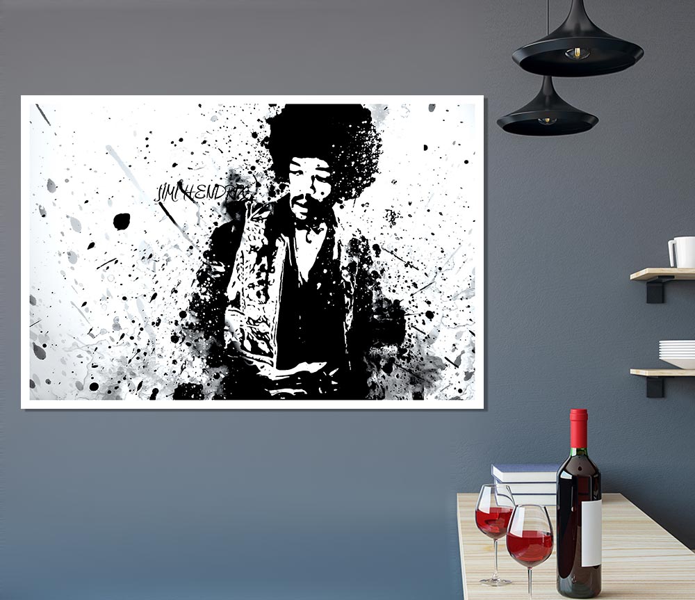 Jimi Hendrix Splash Print Poster Wall Art