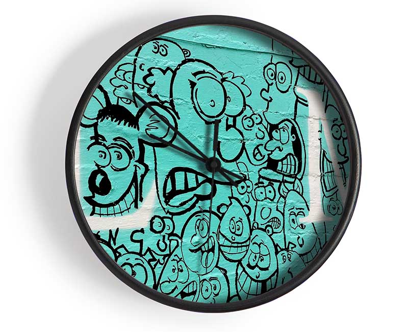 Cartoon Faces Clock - Wallart-Direct UK