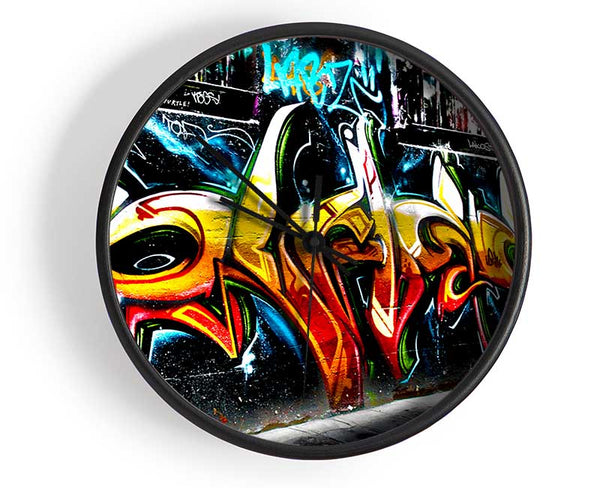 Graffiti Abstract Art Clock - Wallart-Direct UK