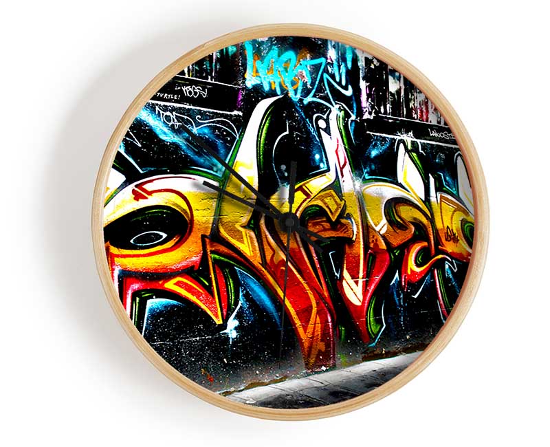 Graffiti Abstract Art Clock - Wallart-Direct UK