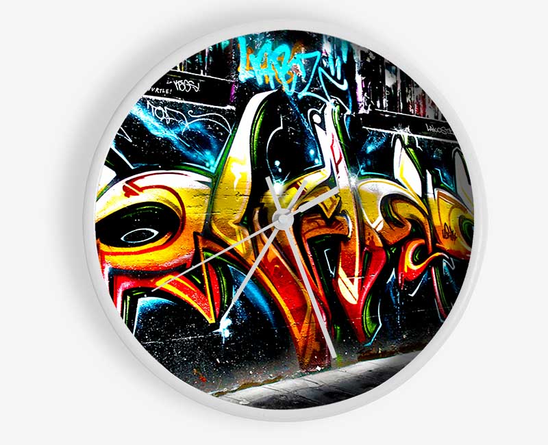 Graffiti Abstract Art Clock - Wallart-Direct UK