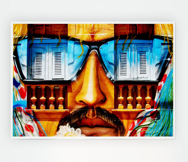 Graffiti Mexican Man Print Poster Wall Art