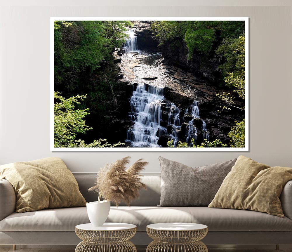 Falls Of Clyde River Clyde New Lanark South Lanarkshire Scotland Print Poster Wall Art