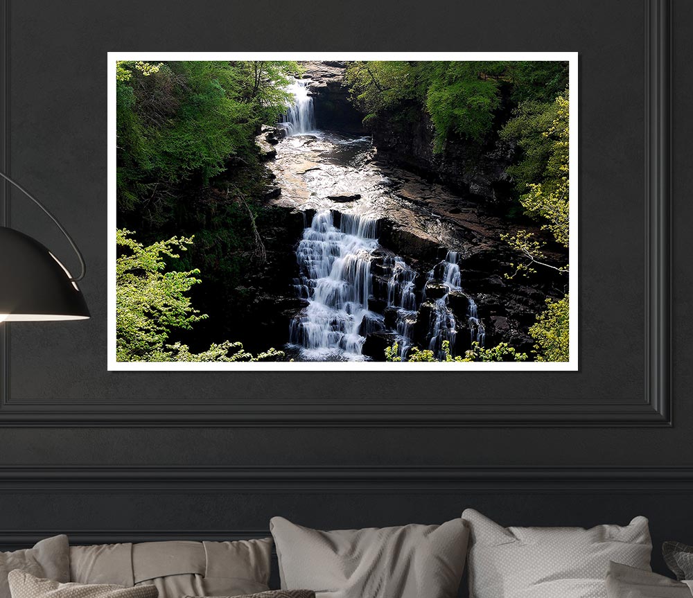 Falls Of Clyde River Clyde New Lanark South Lanarkshire Scotland Print Poster Wall Art