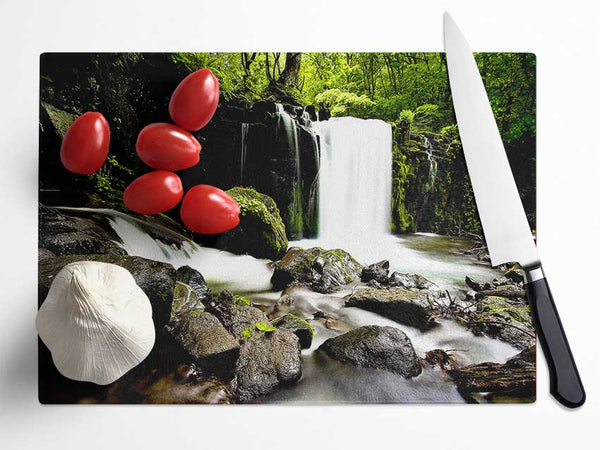 Most Beautiful Waterfalls In The World Glass Chopping Board