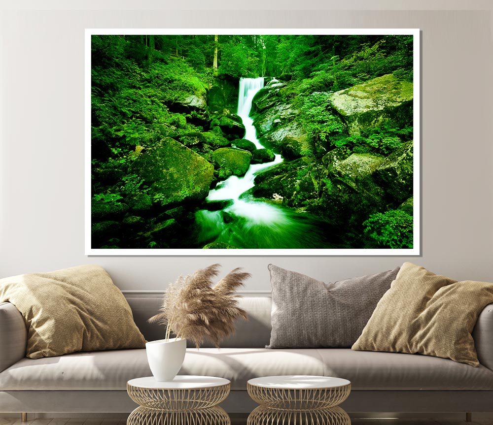 The Rocks In The Forest Stream Print Poster Wall Art