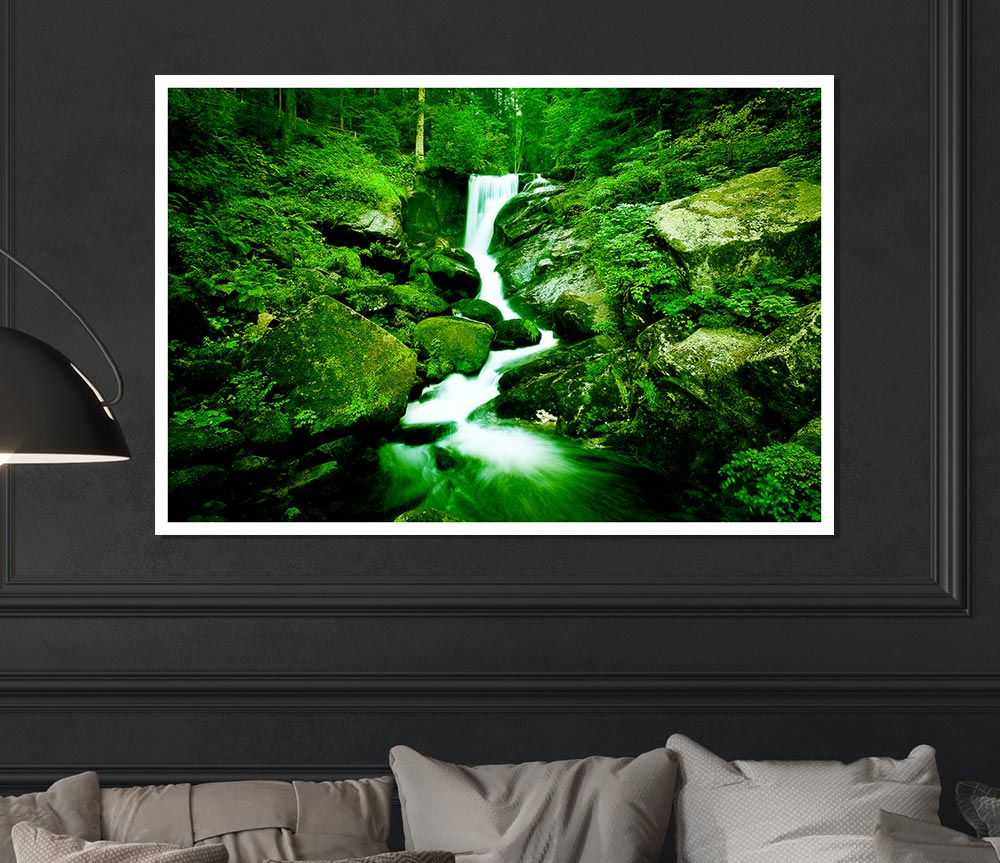 The Rocks In The Forest Stream Print Poster Wall Art