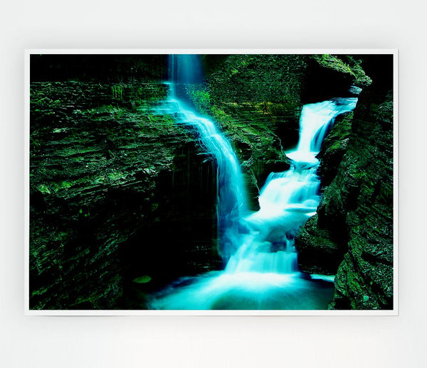 The Rock Formation Waterfall Print Poster Wall Art