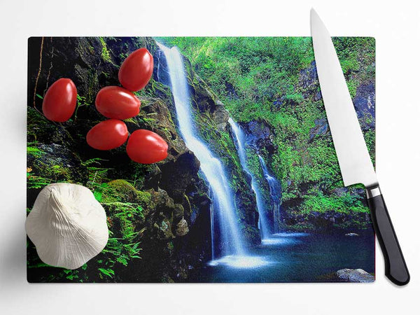 Waterfall Paradise Trio Glass Chopping Board