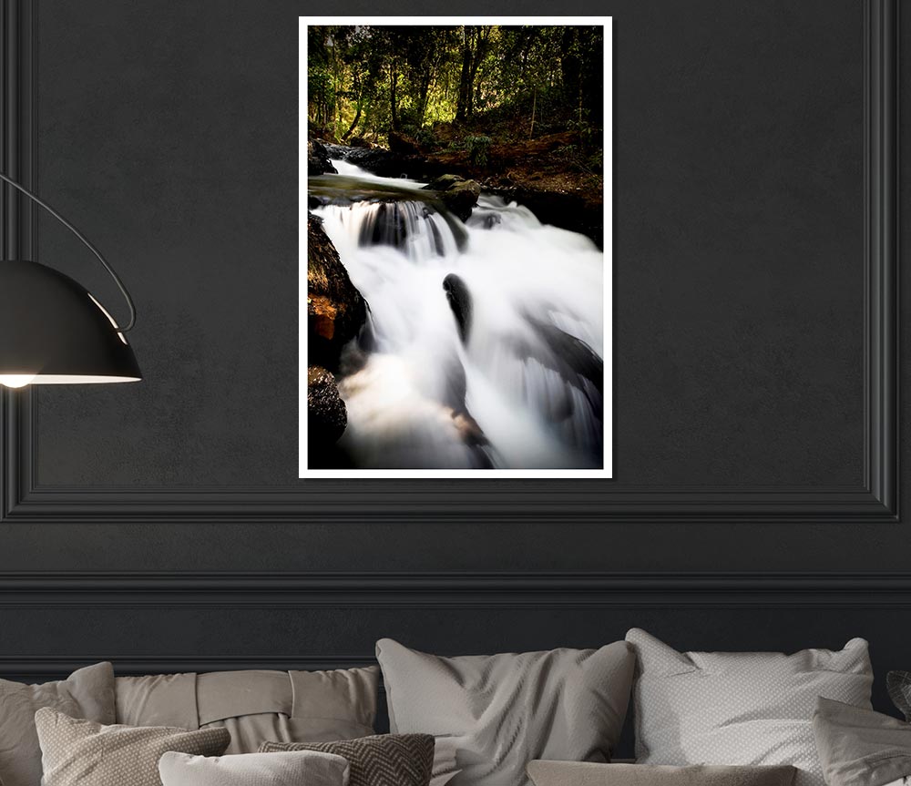 The Woodland Waterfall Print Poster Wall Art