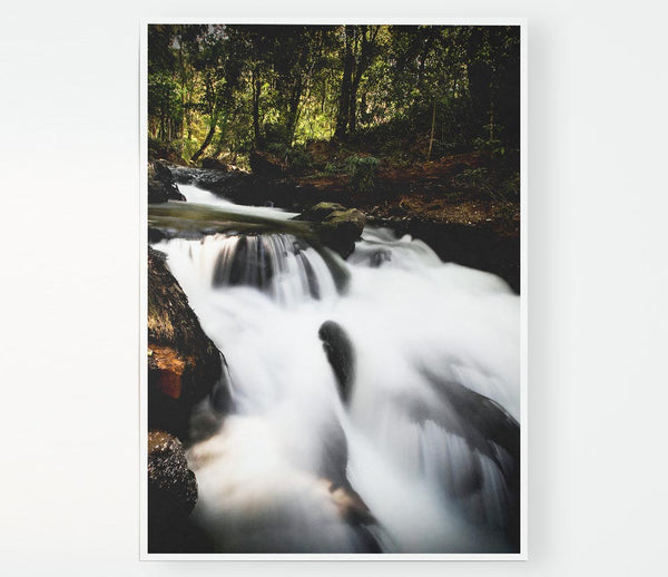 The Woodland Waterfall Print Poster Wall Art