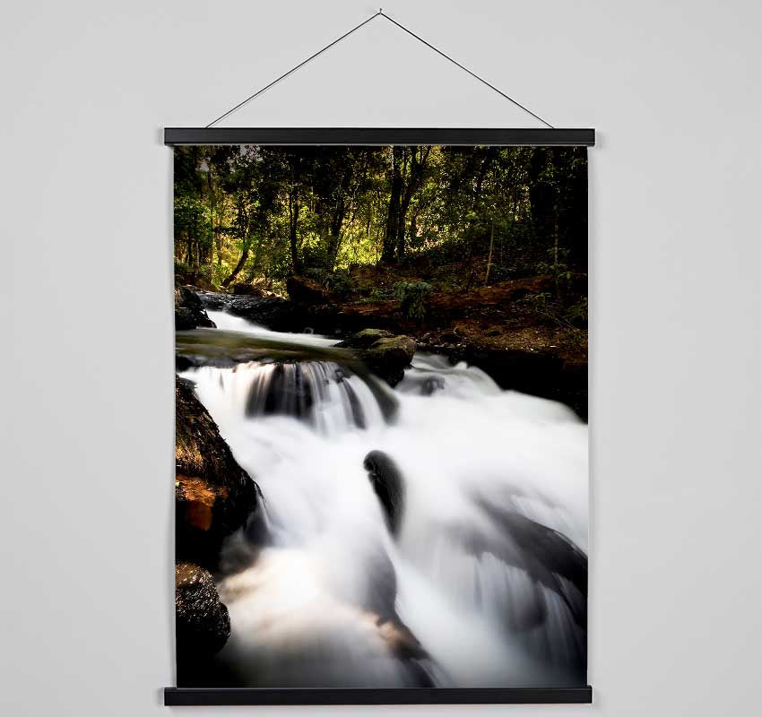 The Woodland Waterfall Hanging Poster - Wallart-Direct UK