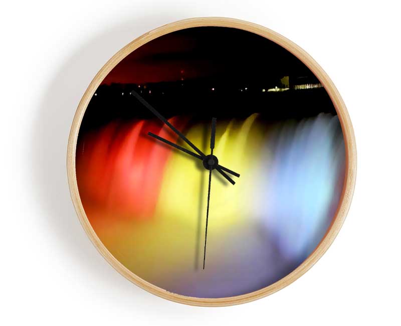 Niagara Falls Night Rainbow Clock - Wallart-Direct UK