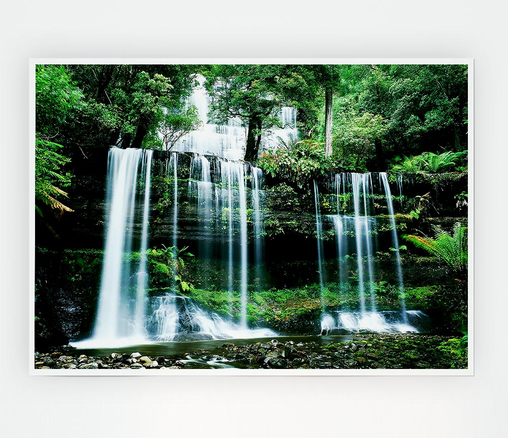 Hidden Forest Waterfall Print Poster Wall Art