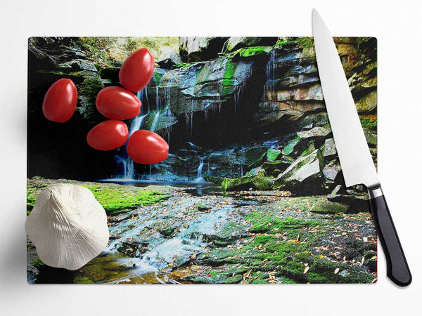 Rocky Waterfall Spill Glass Chopping Board