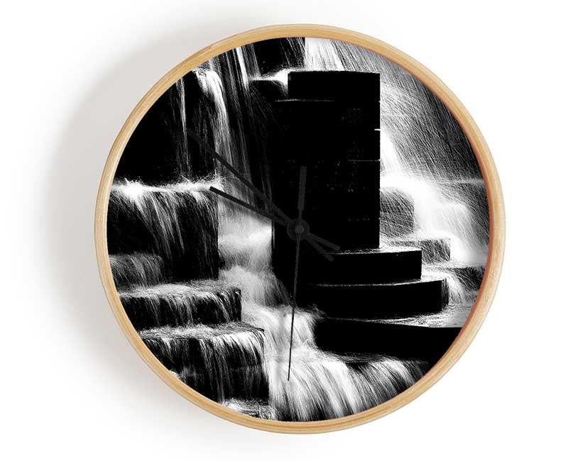 Waterfall B n W Clock - Wallart-Direct UK