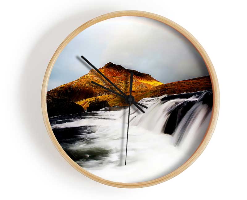 Rainbow Mountain Falls Clock - Wallart-Direct UK